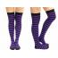 Purple black stripe over he knee socks